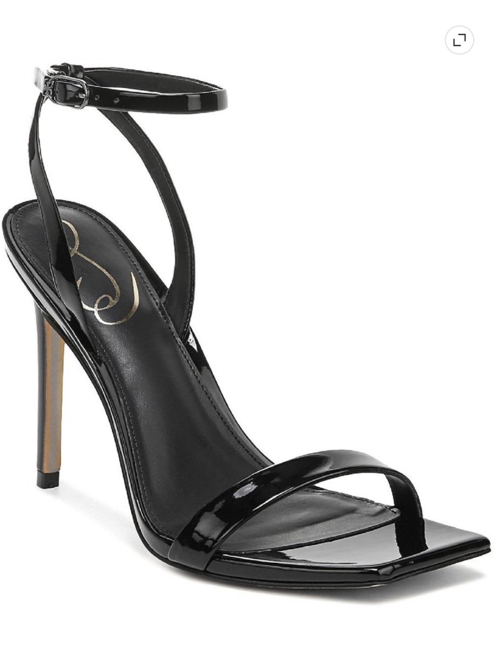 Sam Edelman “Rayelle” Black Patent Ankle-Strap High Heel Sandals 8.5M